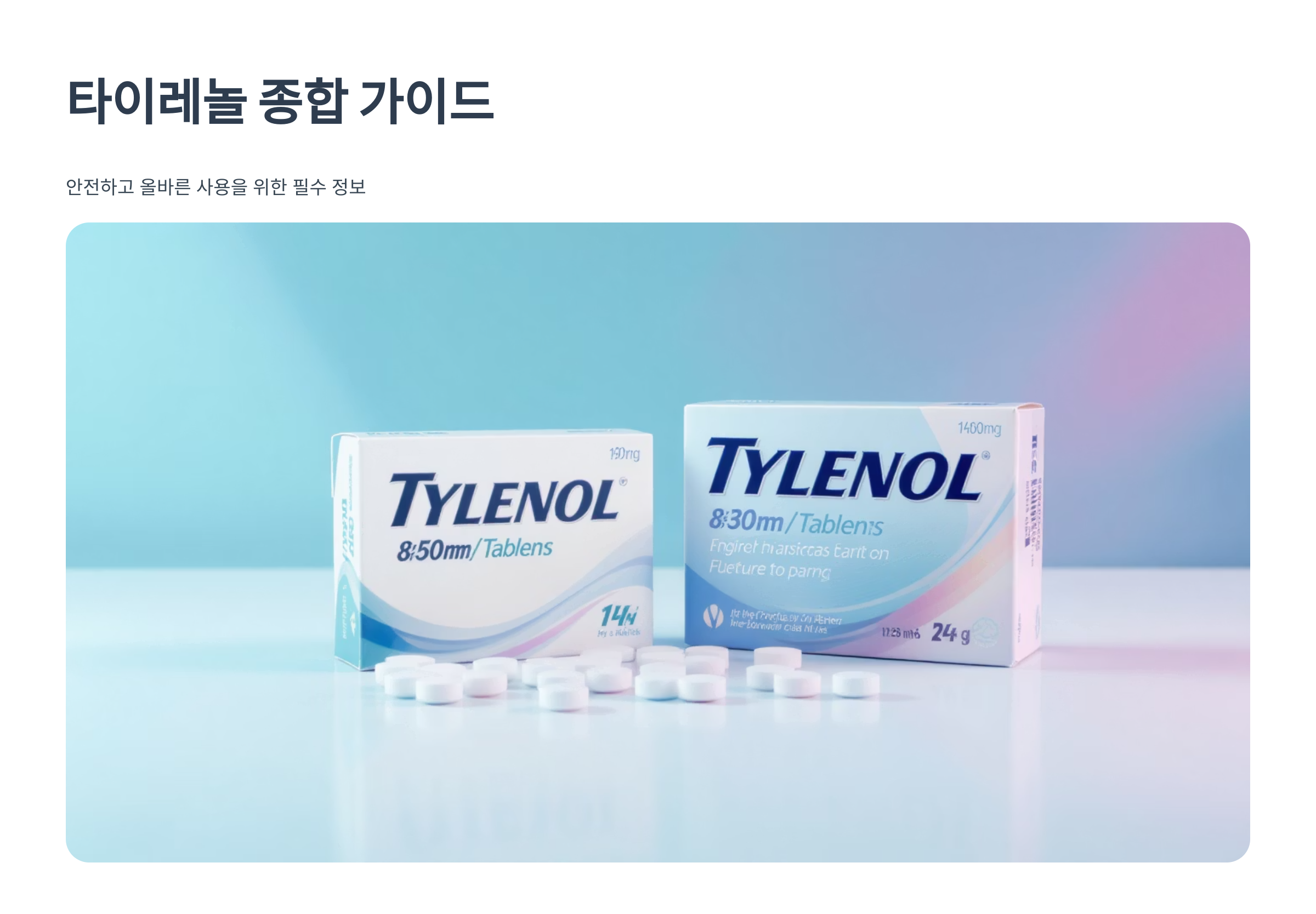 타이레놀 효능과 안전한 복용법