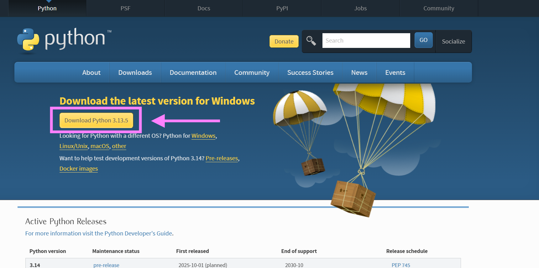 방법 5: 윈도우용 파이썬 다운로드하기