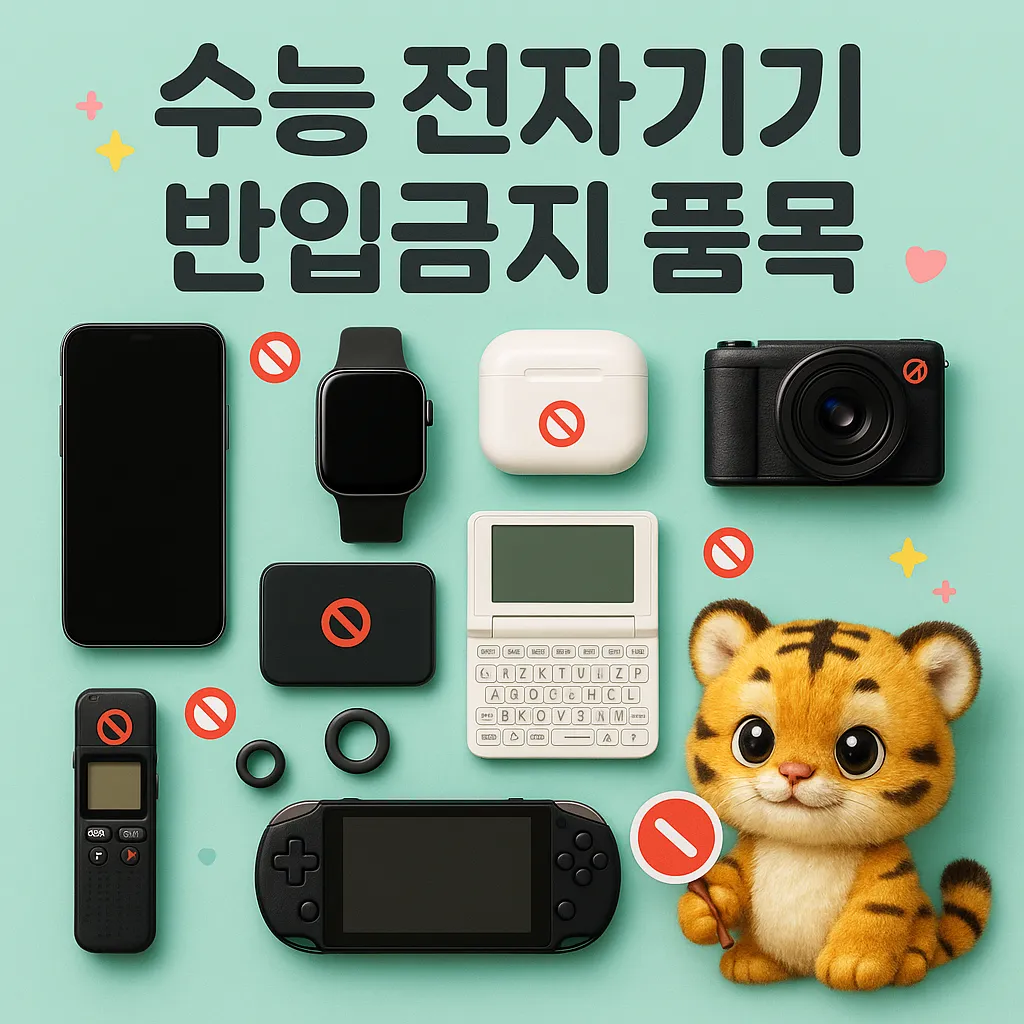 수능 전자기기 반입금지 품목 2025년 최신 체크리스트