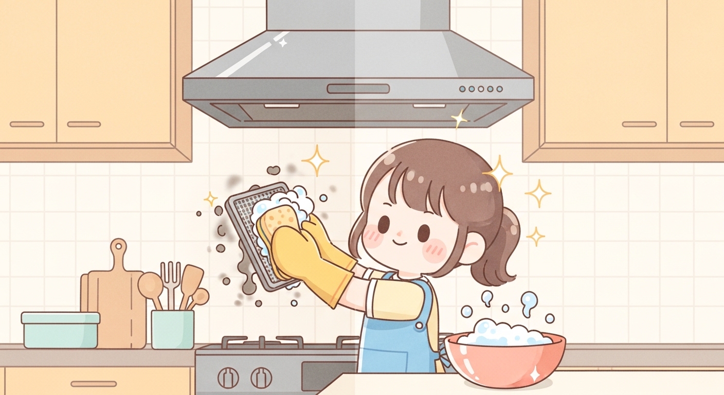 주방 후드 기름때 제거 방법