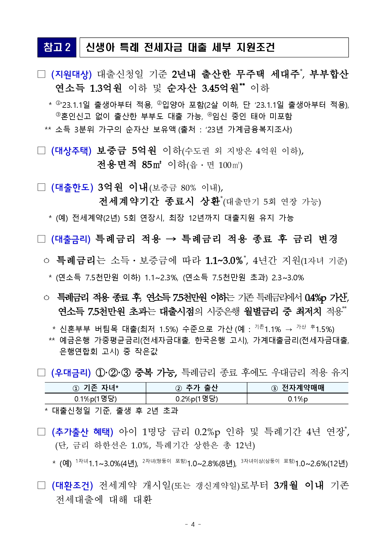 2024 신생아 대출 보도자료