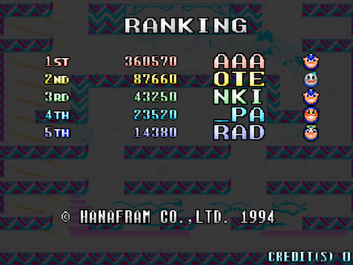 스노우-브라더스2-오락실게임-종료-화면