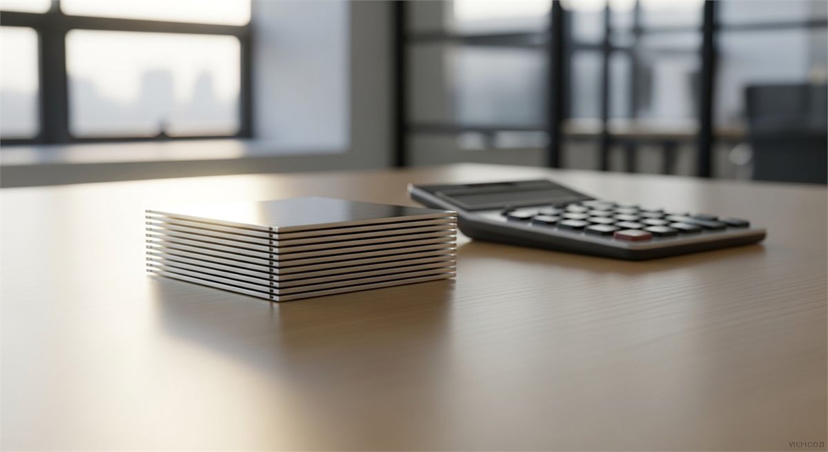 메모리 웨이퍼와 계산 도구로 실적 기대를 상징한 장면 