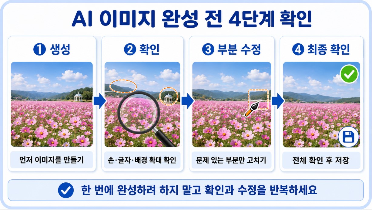AI 이미지 완성 4단계 흐름