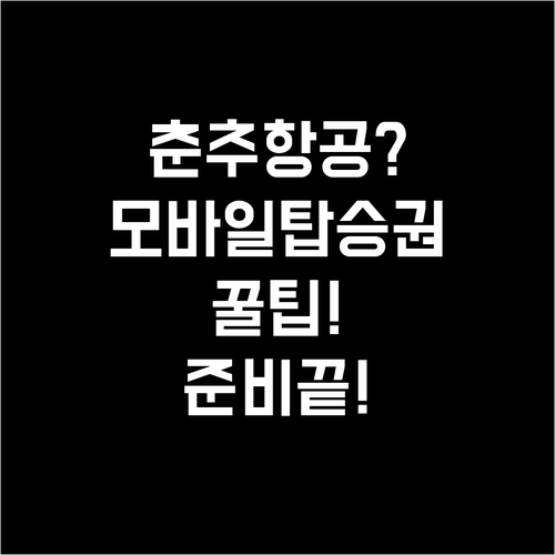 춘추항공 모바일 탑승권 사용법과 공항..