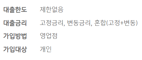 기업은행 IBK주택담보대출