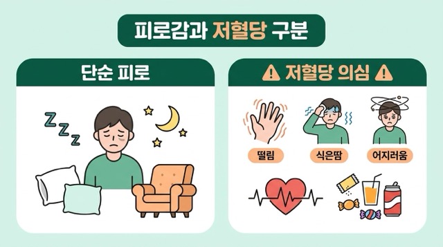저혈당과 피로감 차이 설명