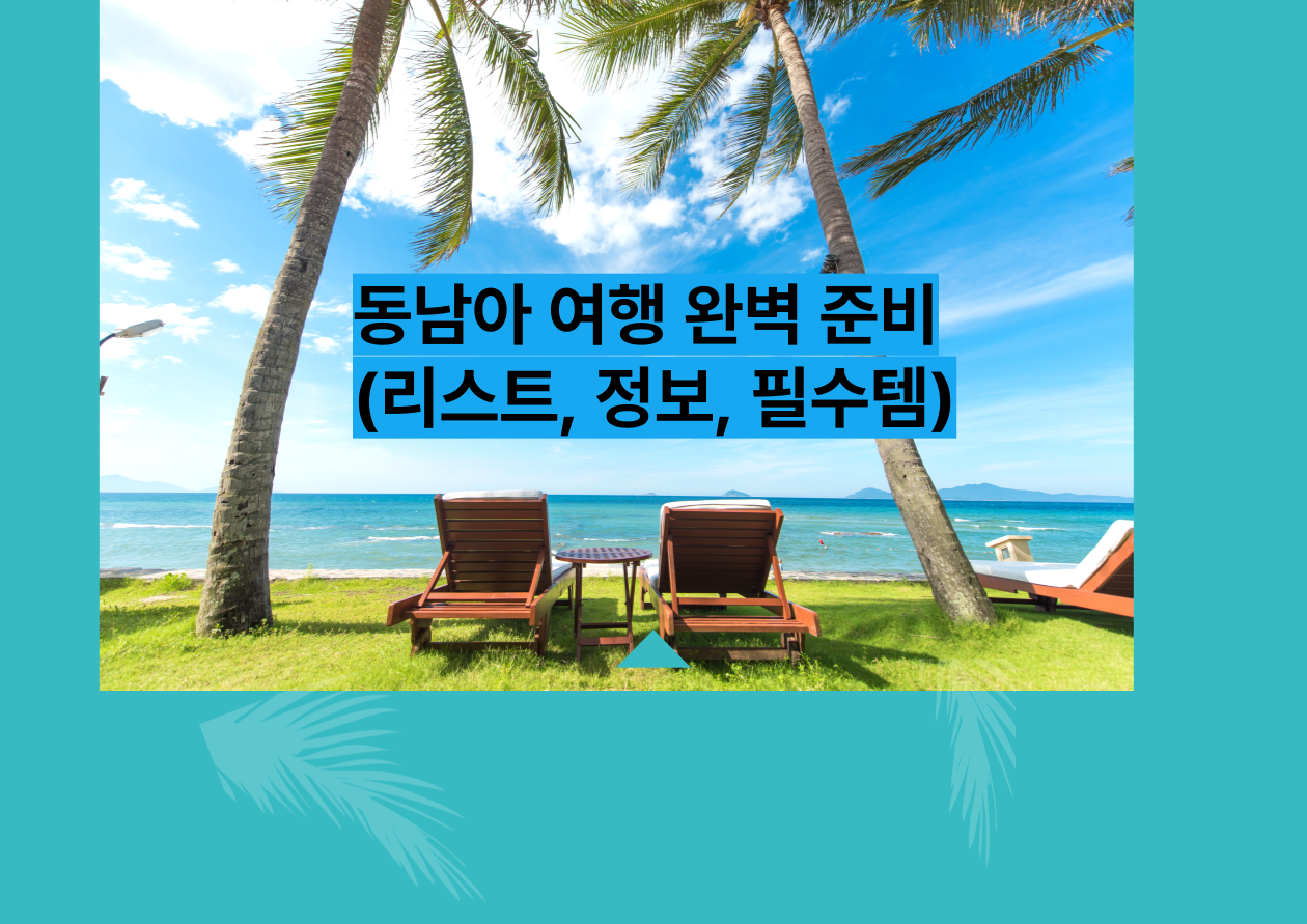 동남아 여행 완벽 준비 ( 리스트, 정보, 필수템)