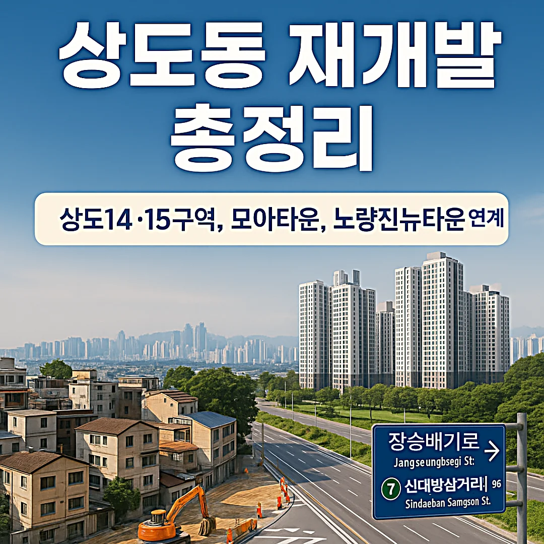 상도동 재개발 총정리|상도14·15구역, 모아타운, 노량진뉴타운 연계