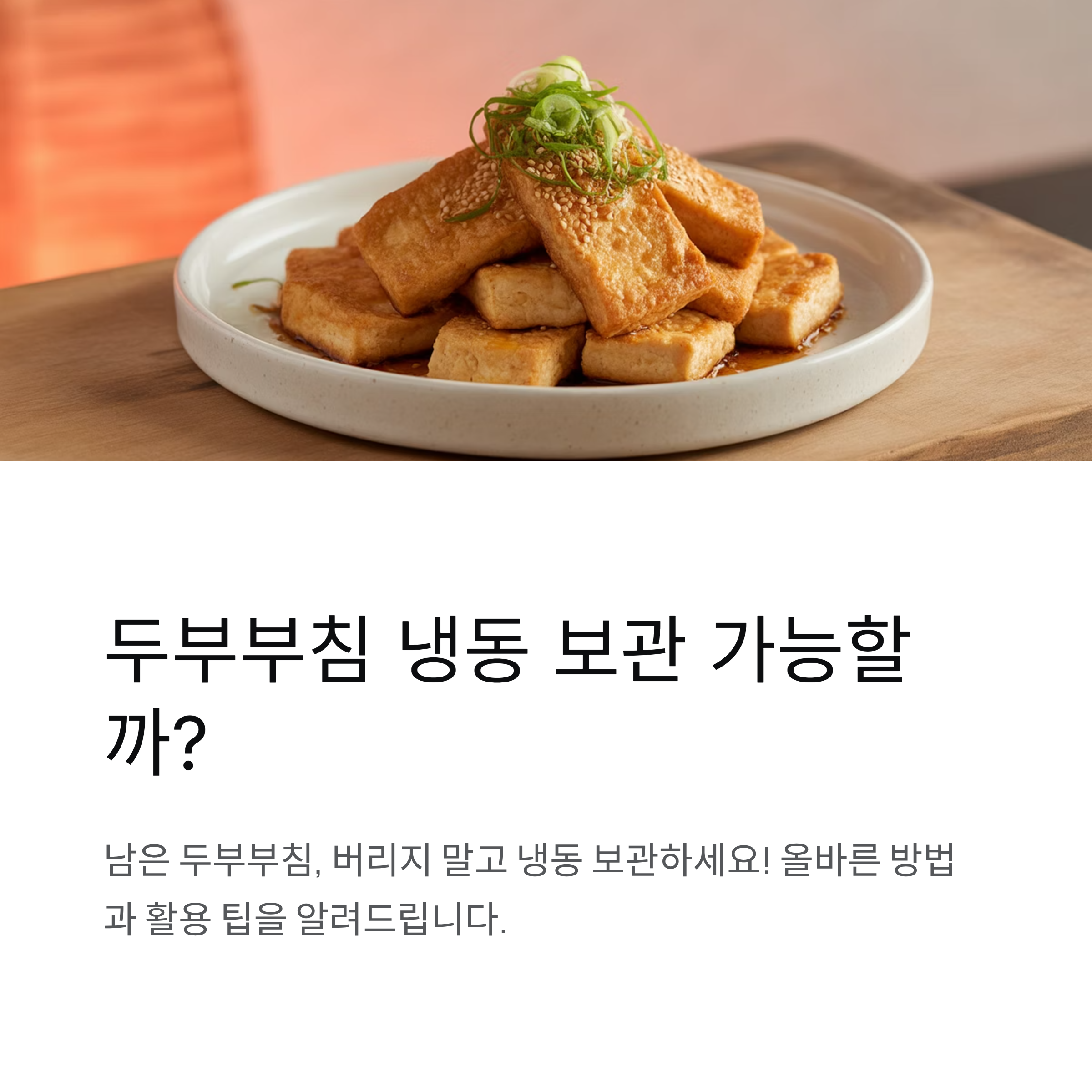 두부부침 냉동 보관 가능할까?