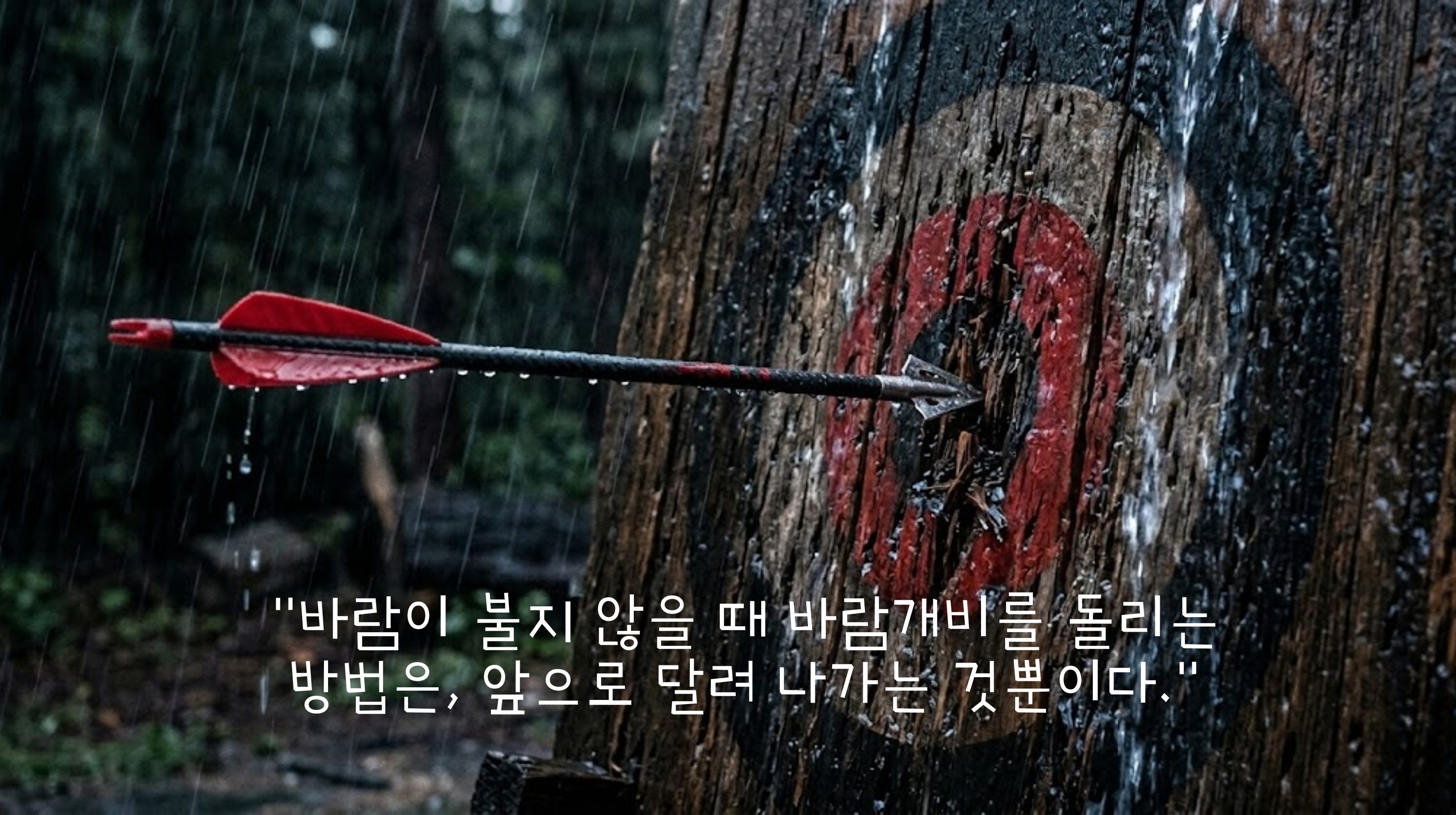 "바람이 불지 않을 때 바람개비를 돌리는 방법은,
앞으로 달려 나가는 것뿐이다."