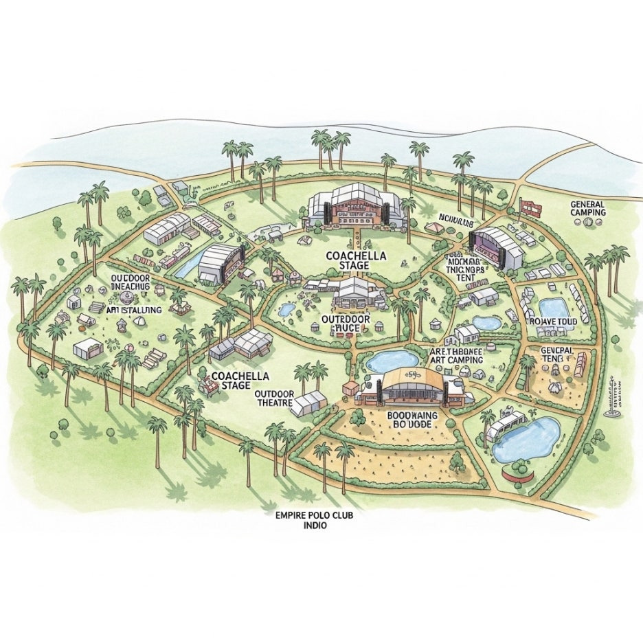 축제가 열린 인디오 공연장 지도 풍경