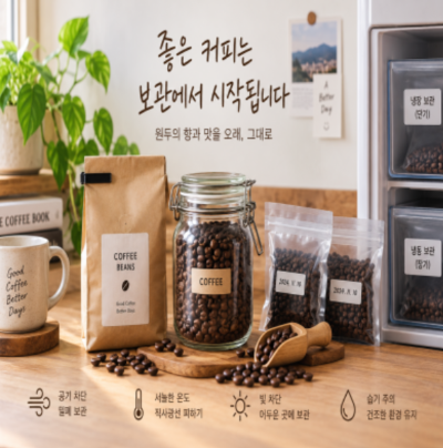 커피 원두 보관법 총정리, 냉장·냉동 보관 차이와 개봉 후 관리 방법