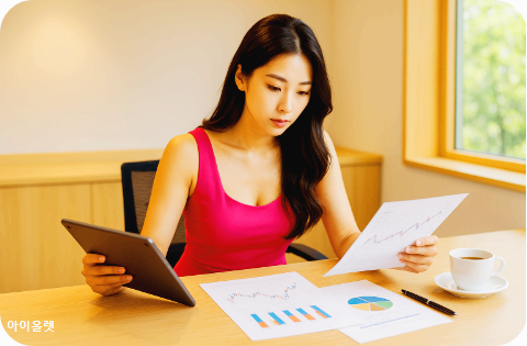 주식 관련 자료 분석 장면