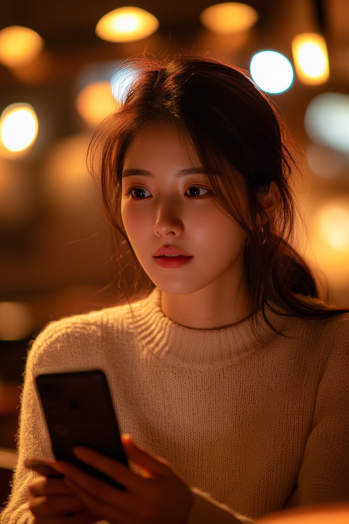 휴대폰으로-인스타그램화면-보는-한국여자05