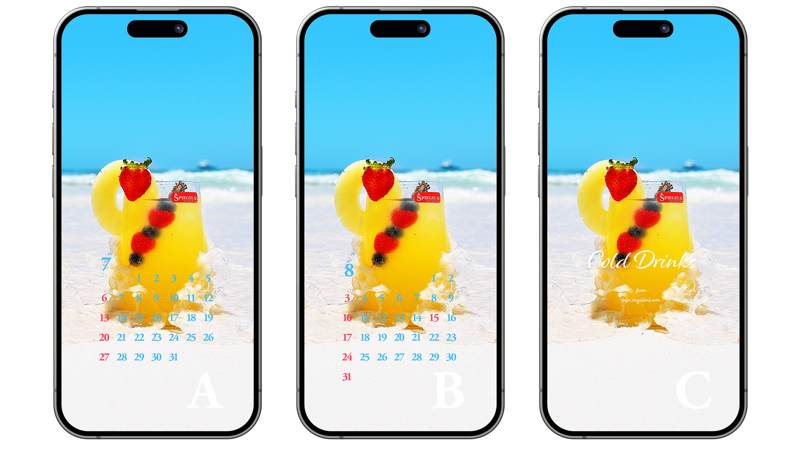 06 시원한 음료 ABC - 2025년7월 아이폰배경화면