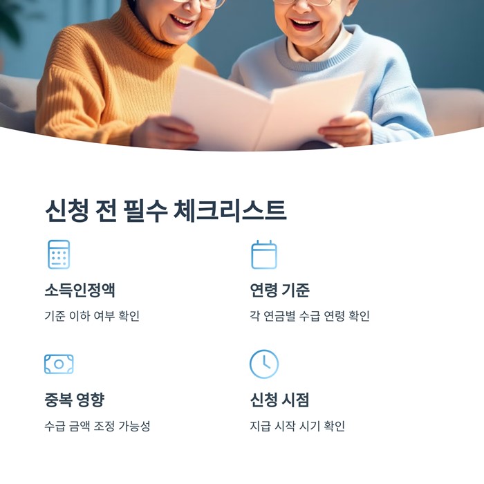 장애연금과 노령연금 중복수급 및 신청 시 주의사항 요약 이미지