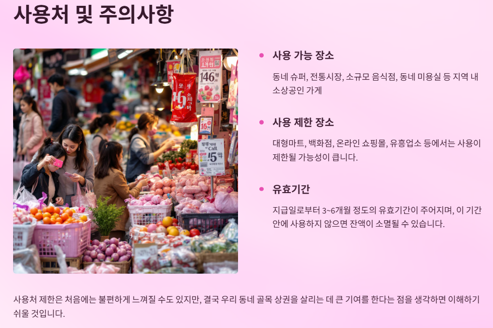 민생회복지원금 사용처