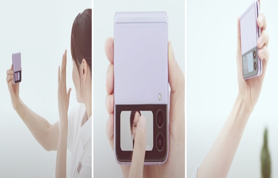 Galaxy-Z-Flip-3-커버-스크린을-이용한-촬영을-손바닥-보여주기-및-화면-터치-그리고-볼륨-버튼-누르기-각각의-방법으로-실행하는-모습