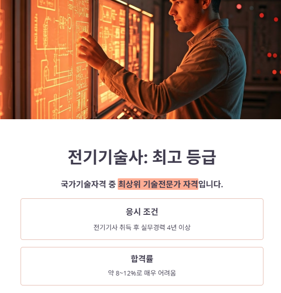 전기기술사 자격의 위상과 진출 분야