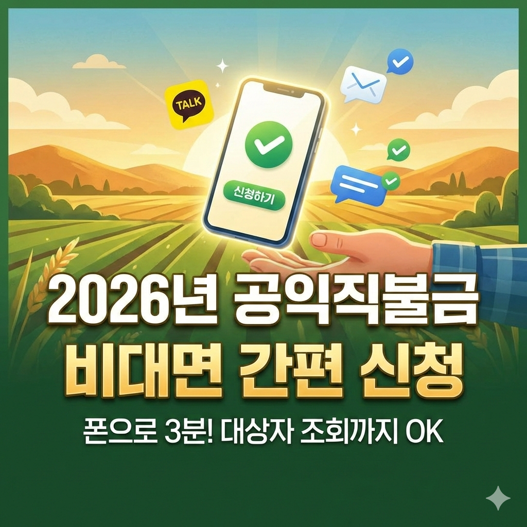 2026년 공익직불금 비대면 신청 대상자 조회 한 번에 끝내시나요?