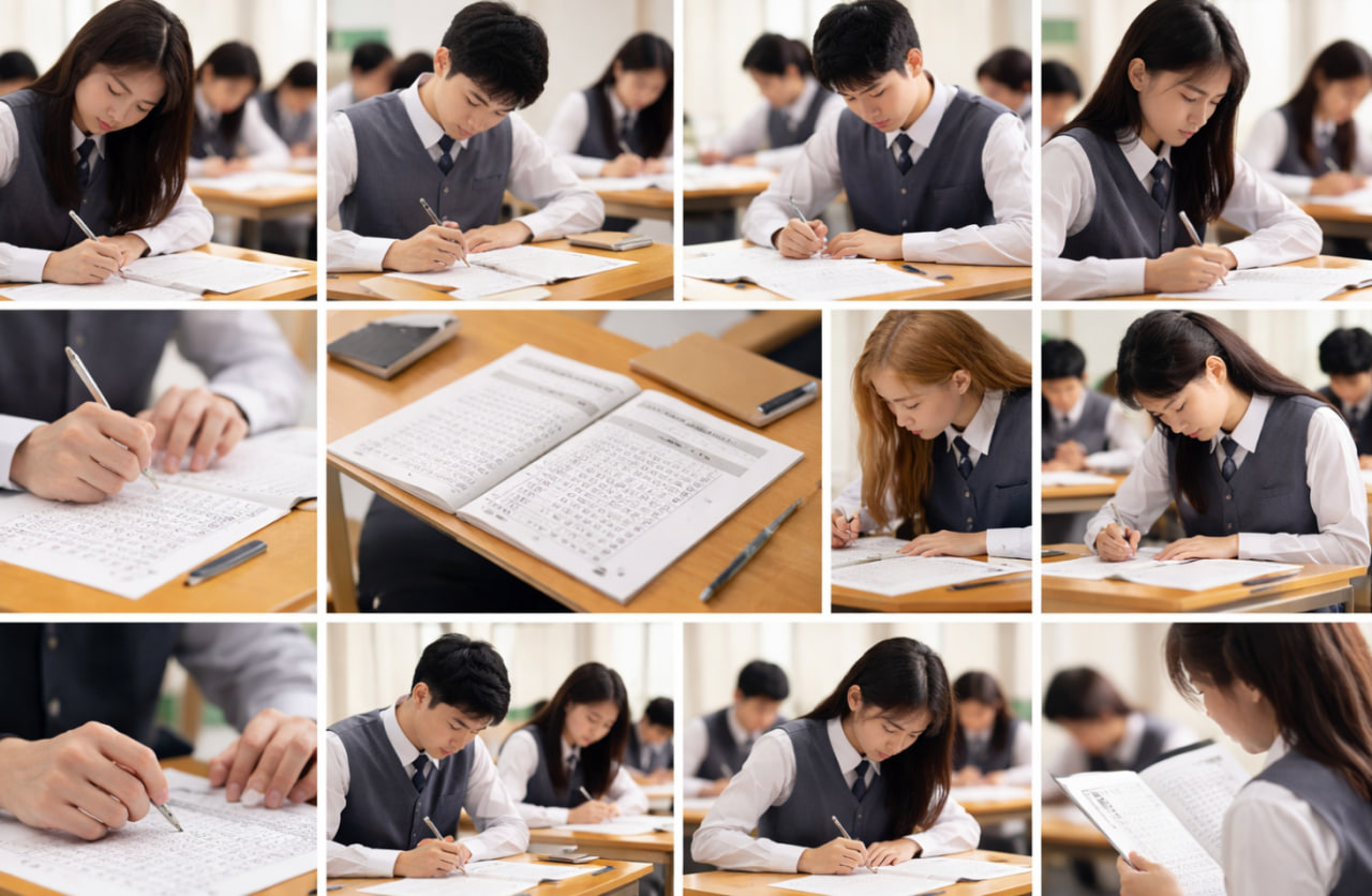 수능 영어 시험보는 이미지