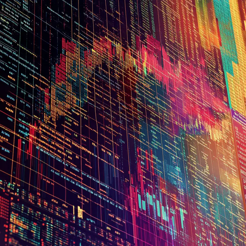 다채로운 그래프와 데이터로 AI ETF 옵션을 강조하는 투자 포트폴리오의 생동감 있는 이미지.