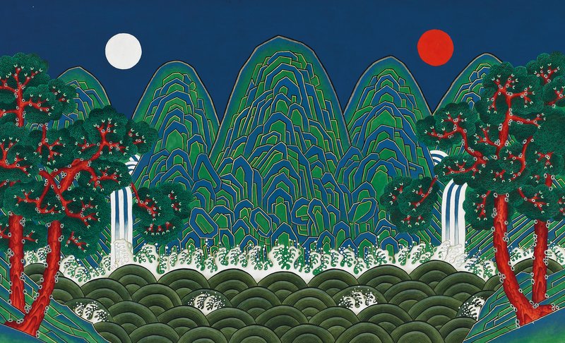 진채화-일월오봉도