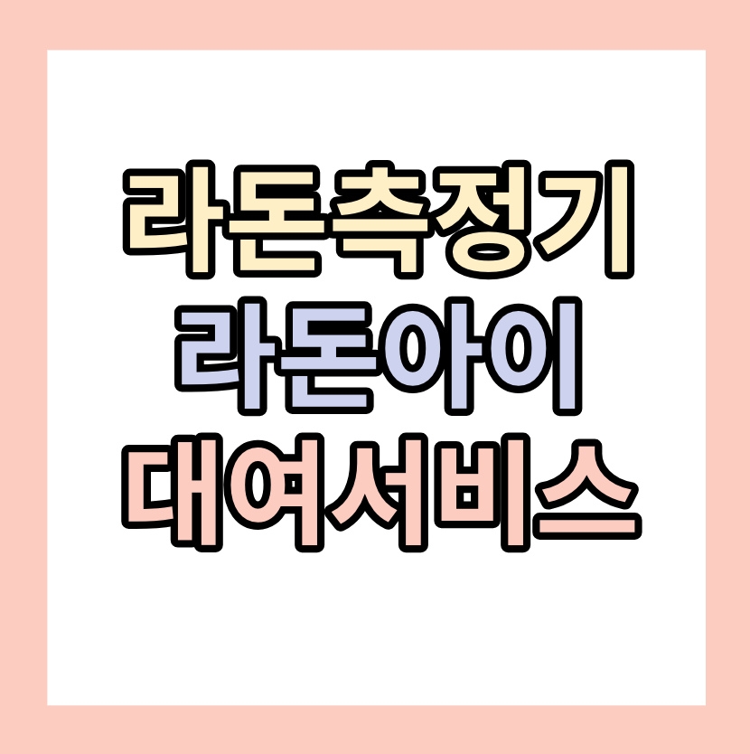 라돈측정기 &lt;라돈아이&gt; 대여 APP