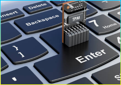 신뢰할 수 있는 플랫폼 모듈, 노트북 키보드의 TPM, 3D 렌더링