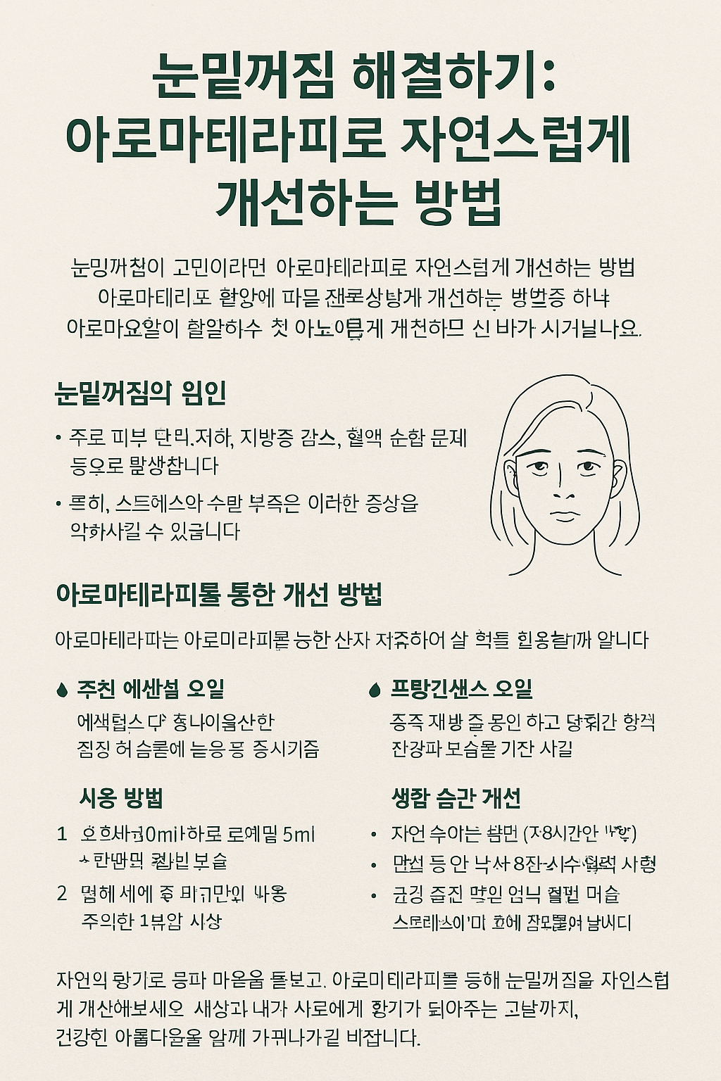 눈밑꺼짐관리, 에센셜오일 루틴