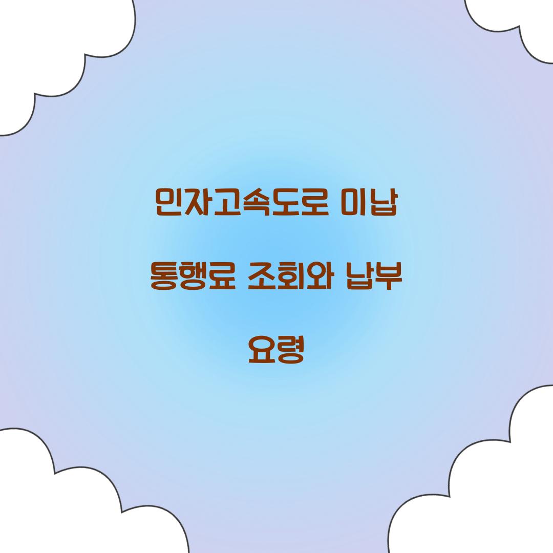 민자고속도로 미납