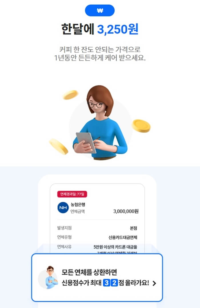 나이스지키미 신용점수 관리 한달요금 안내