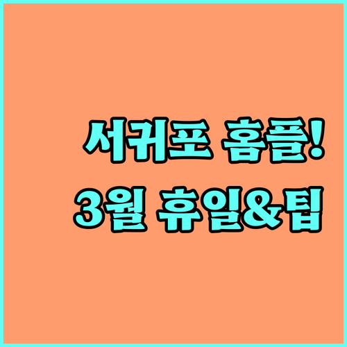 2026년 3월 서귀포 홈플러스 휴일..