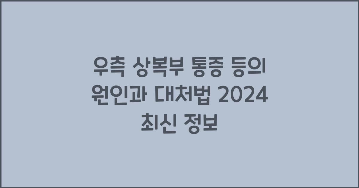 우측 상복부 통증 등