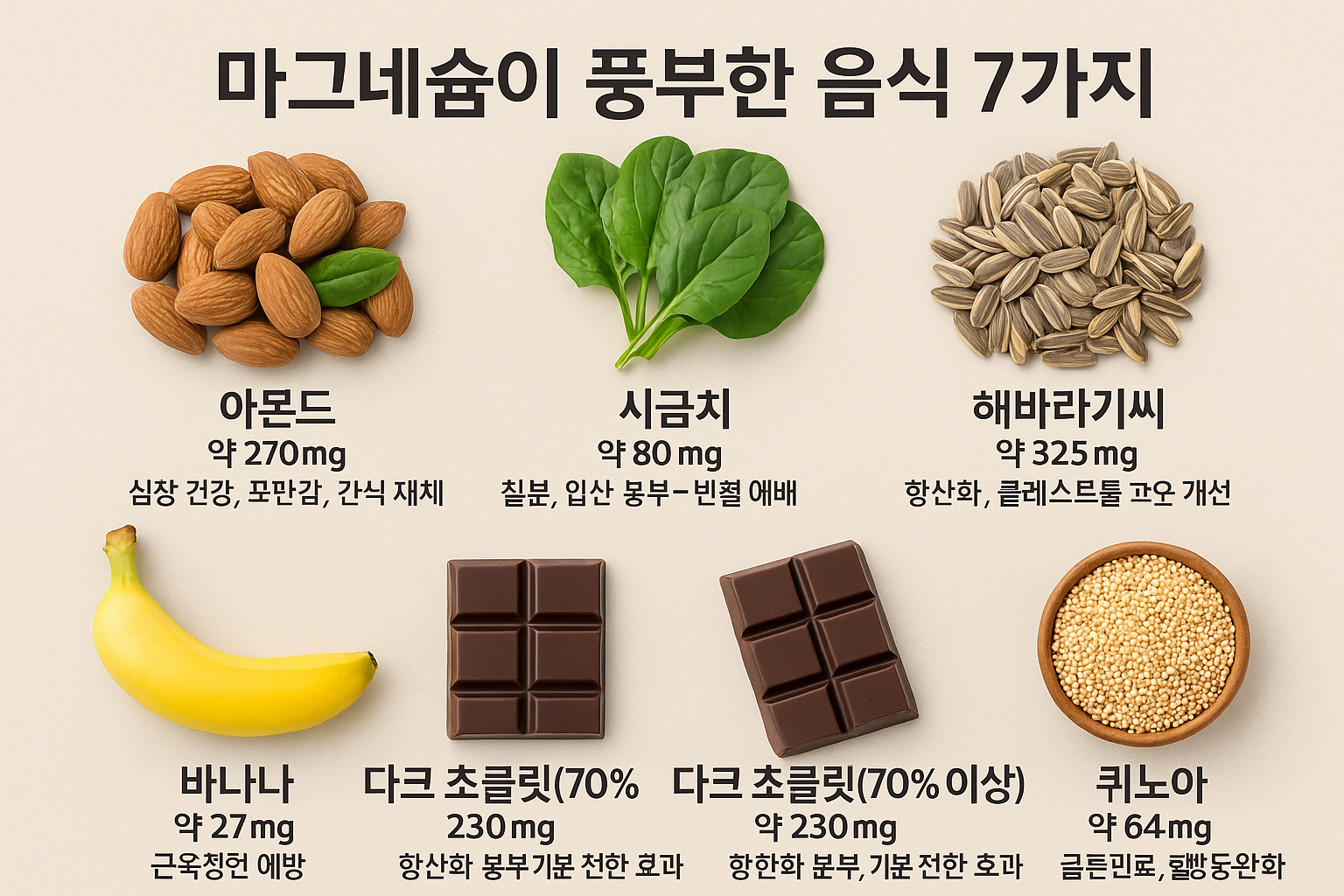 마그네슘이 풍부한 음식 7가지