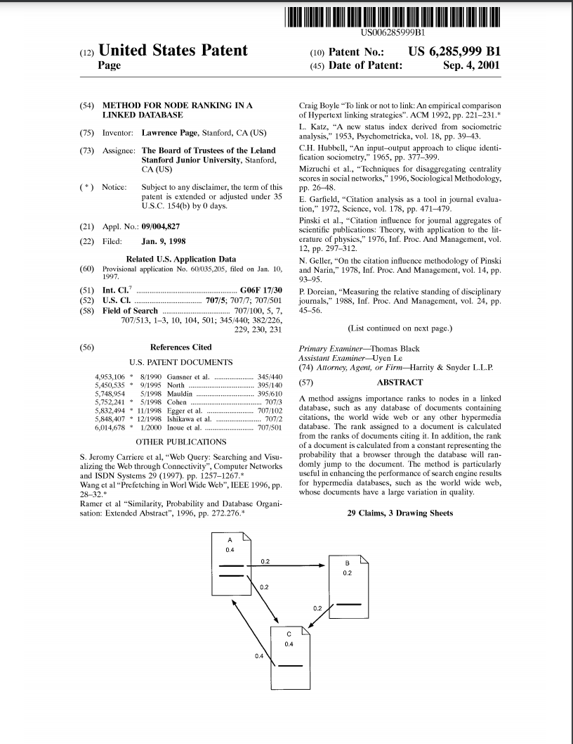 래리페이지 미국특허 US Patent 6,285,999