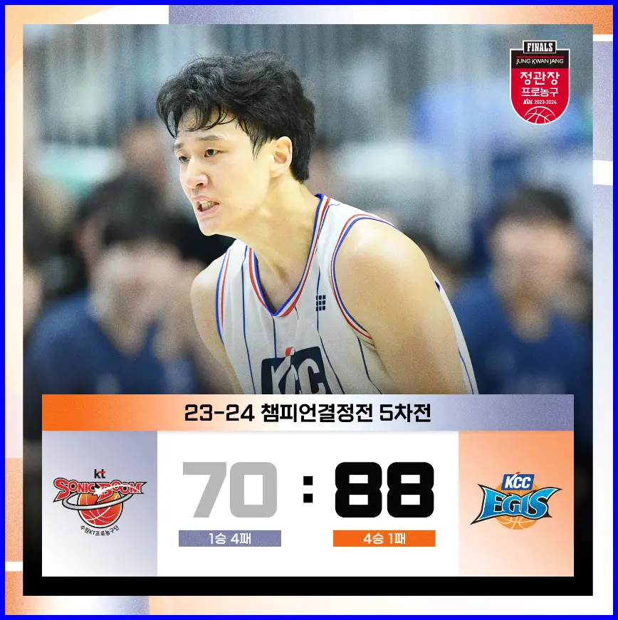 프로농구 부산 KCC 수원 KT 5차전 경기 결과