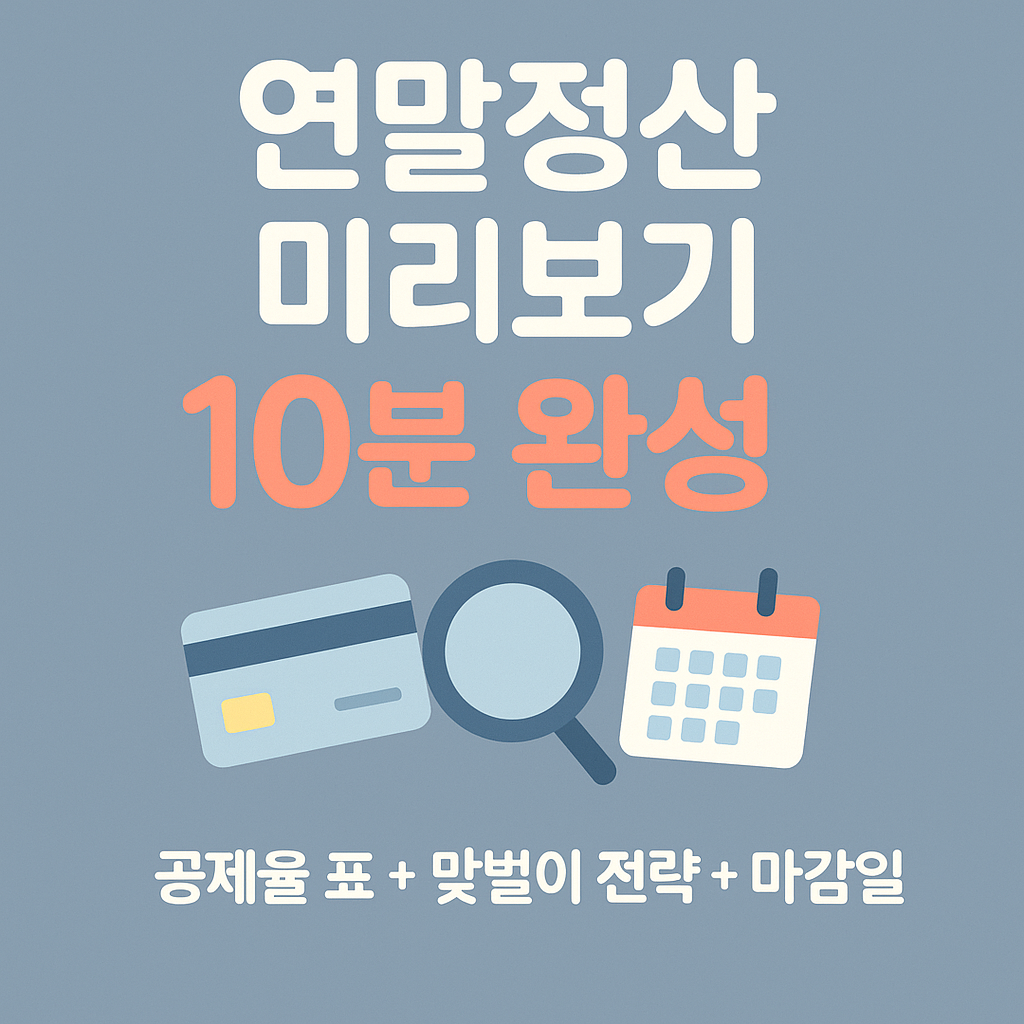 2025 연말정산 미리보기 10분 완성: 카드 공제율부터 맞벌이 전략까지