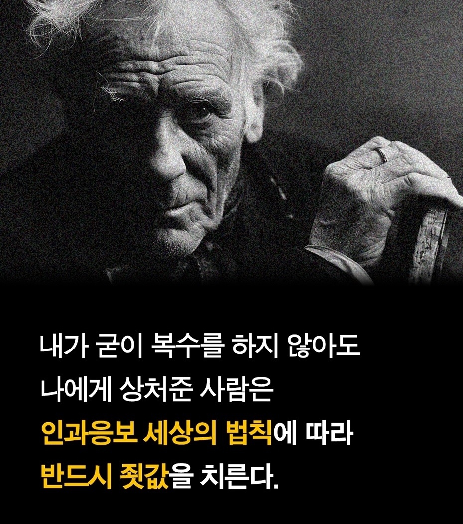 쇼펜하우어 '응과응보 세상의 법칙'