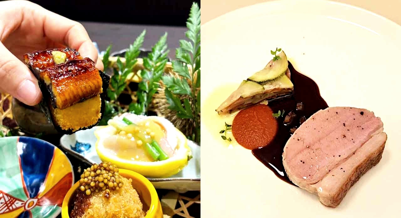 일식 오마카세 한 상차림과 모던 한식 코스 요리가 각각 플레이팅된 모습이다. [ⓒ네이버플레이스 마츠자키, 이안]