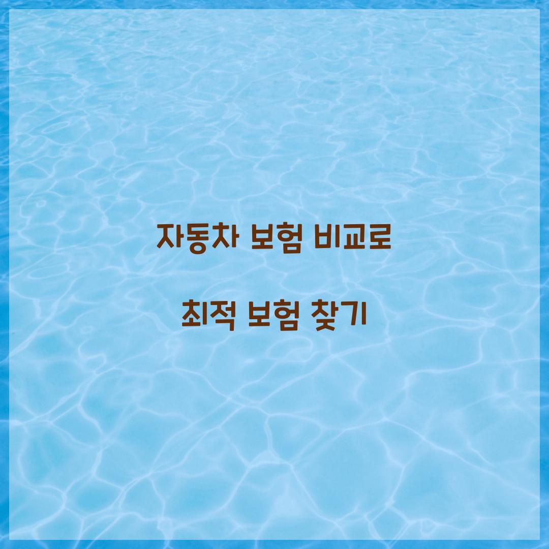 자동차 보험 비교