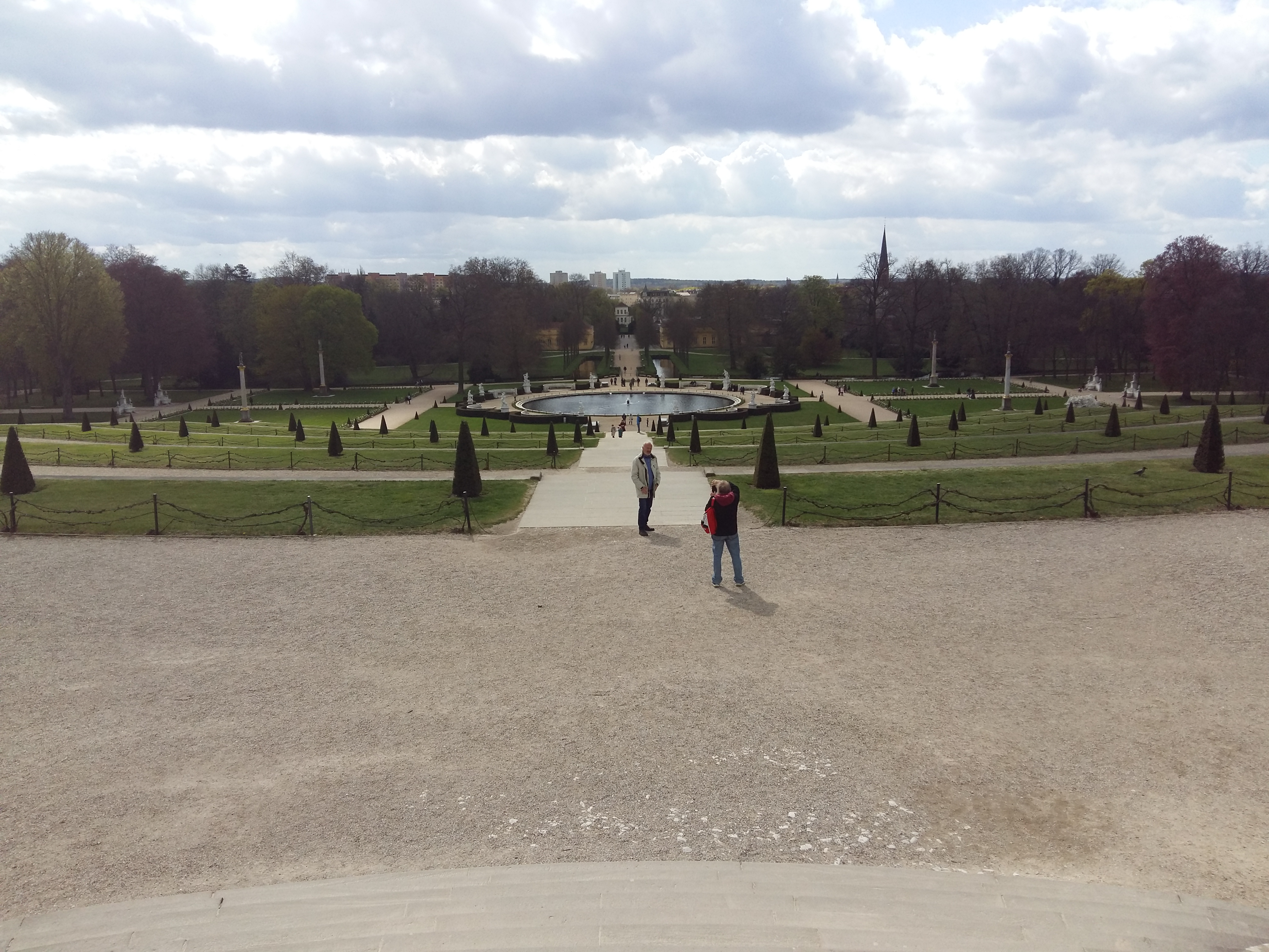 독일 포츠담 상수시 궁전에서 바라본 분수대