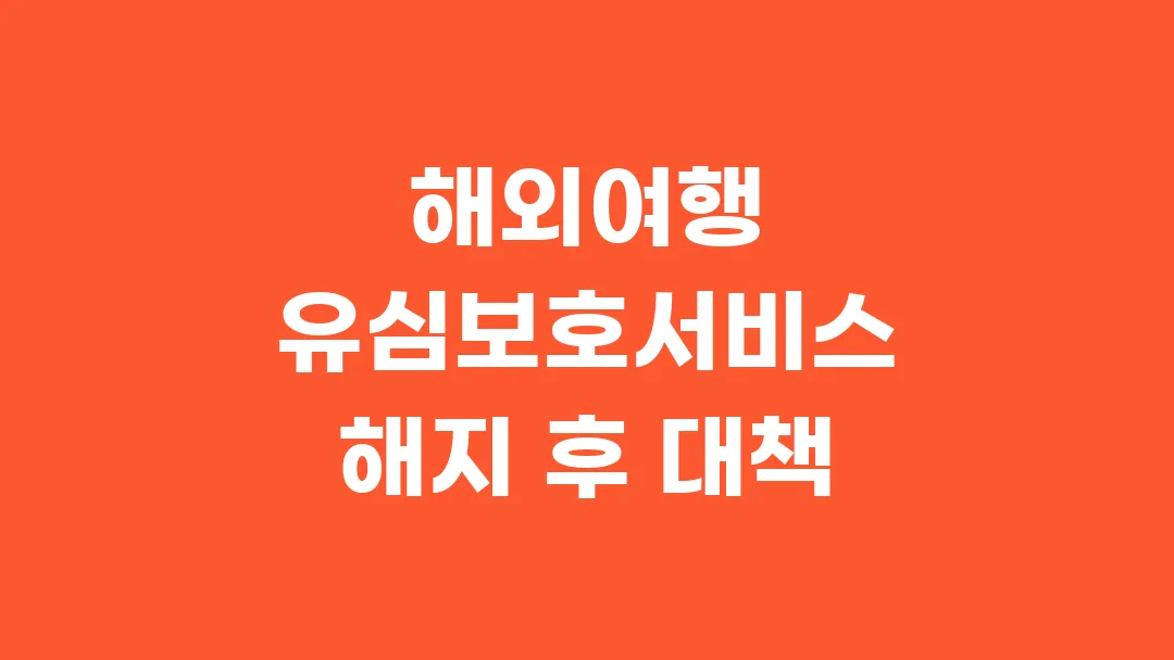 해외여행 유심보호서비스 해지 후 대책