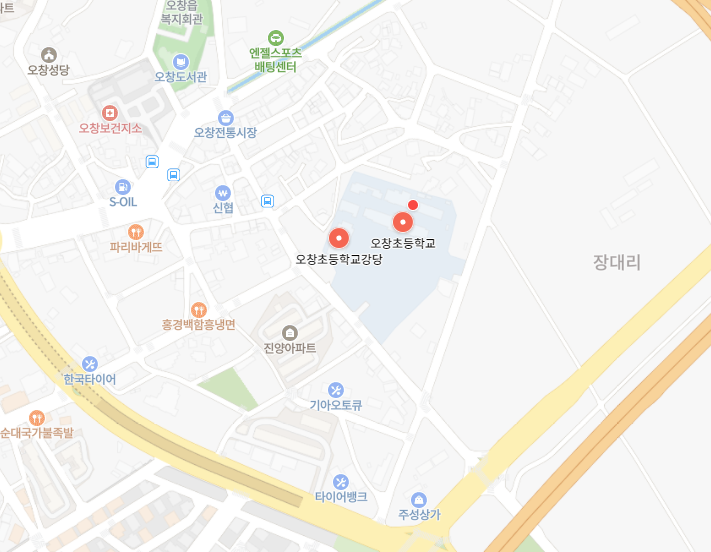 오창 초등학교 지도