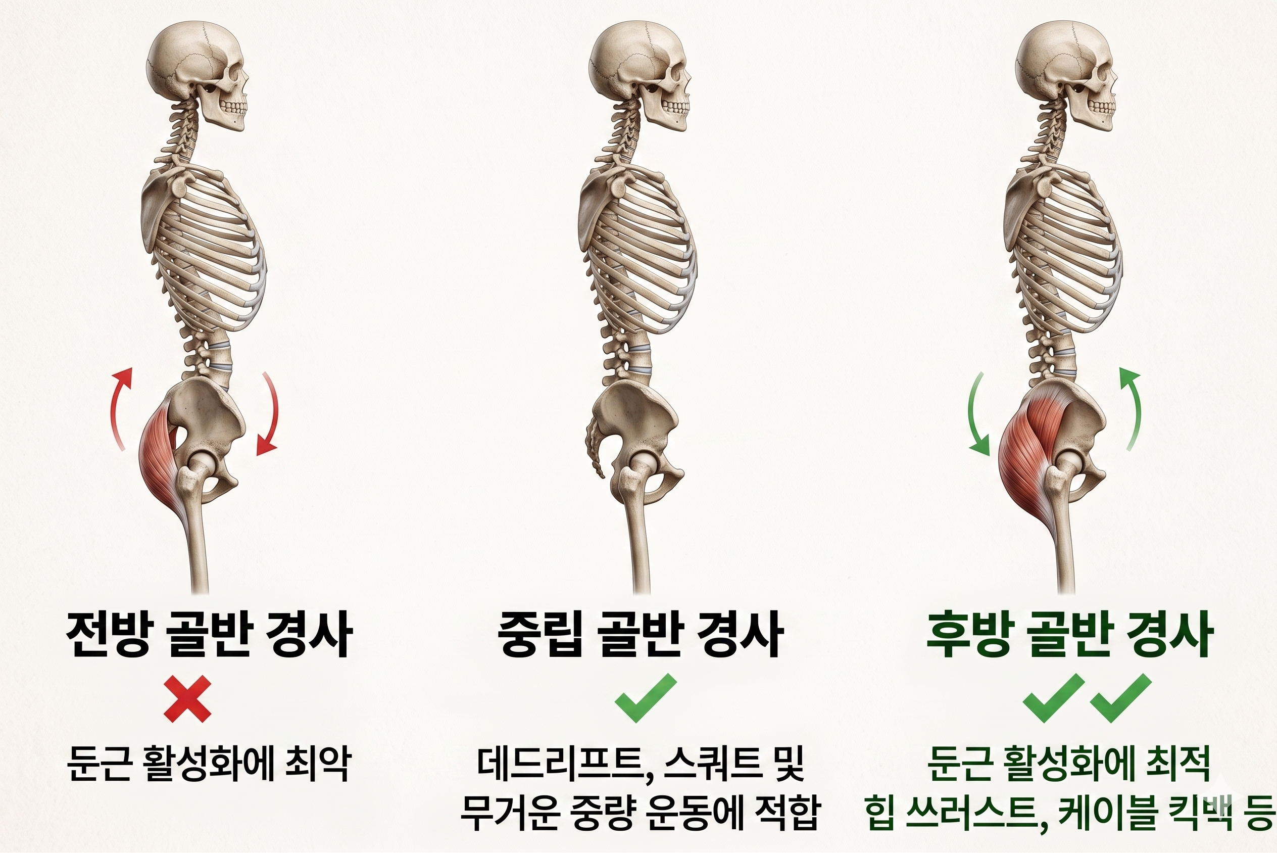 고관절 우선 구조 vs 허리 개입 구조를 루틴 흐름 기준으로 비교