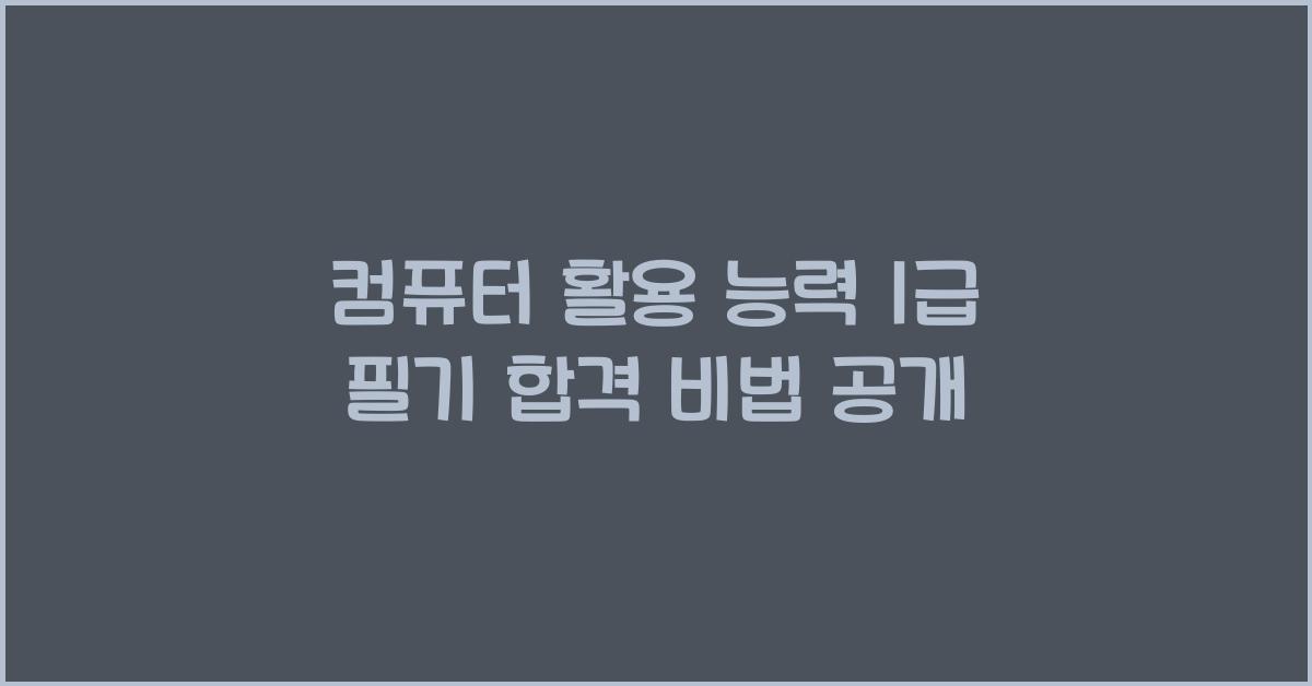컴퓨터 활용 능력 1 급 필기