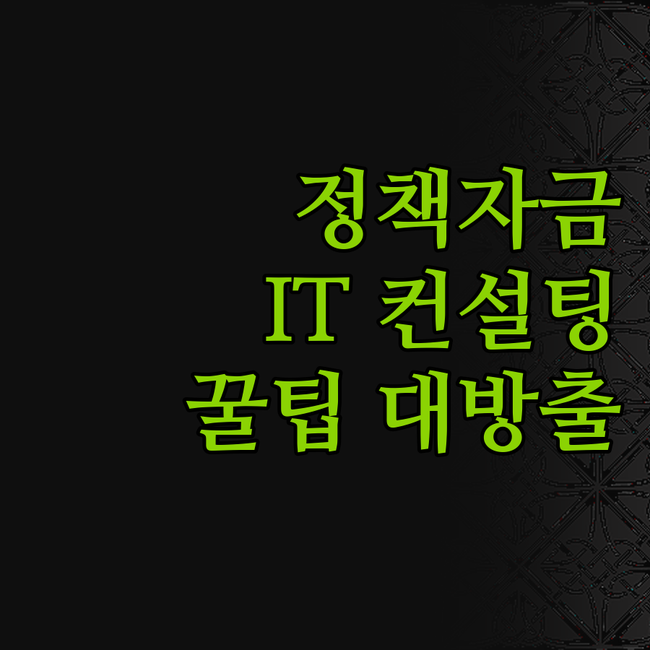 정책자금 IT 컨설팅, 몰라서 못 받