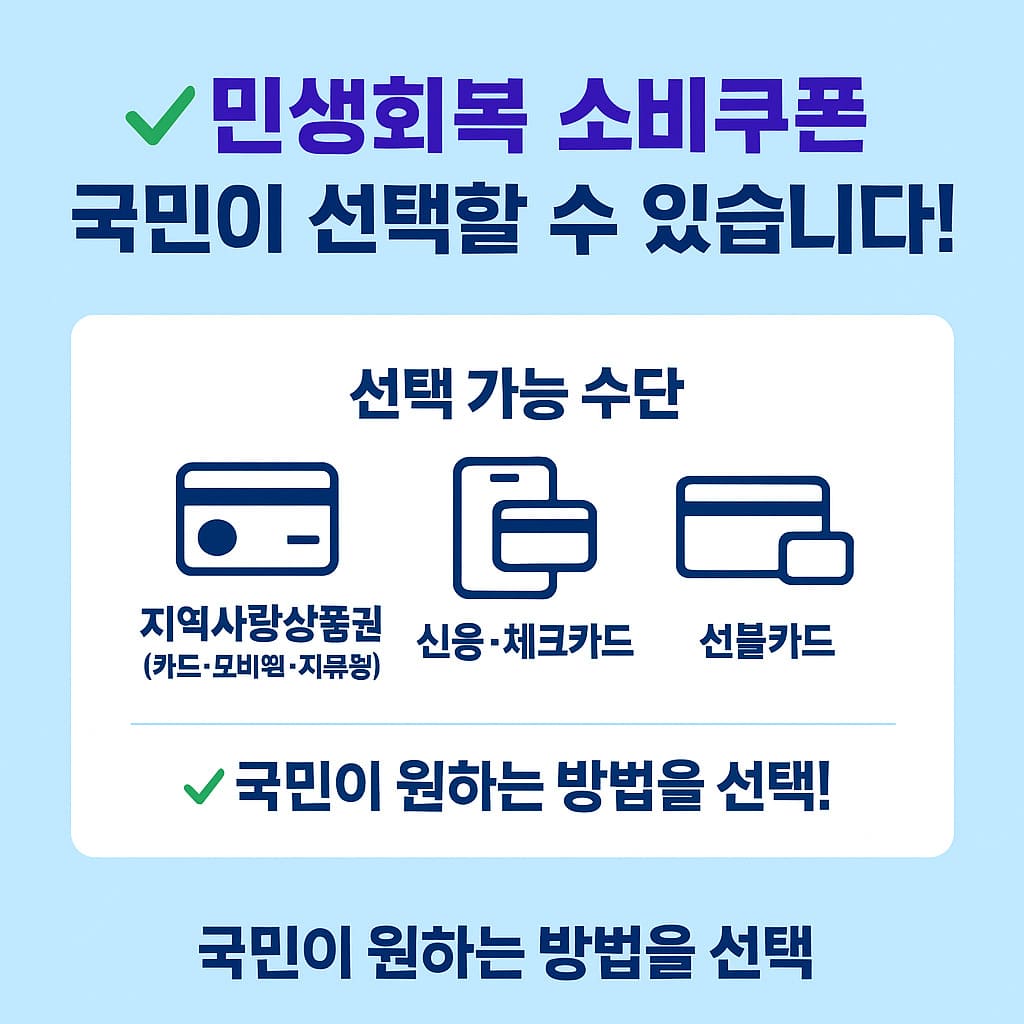 민생회복 소비쿠폰 지급 수단 선택 방법