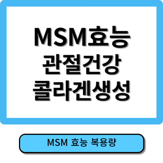MSM의 효능 부작용
